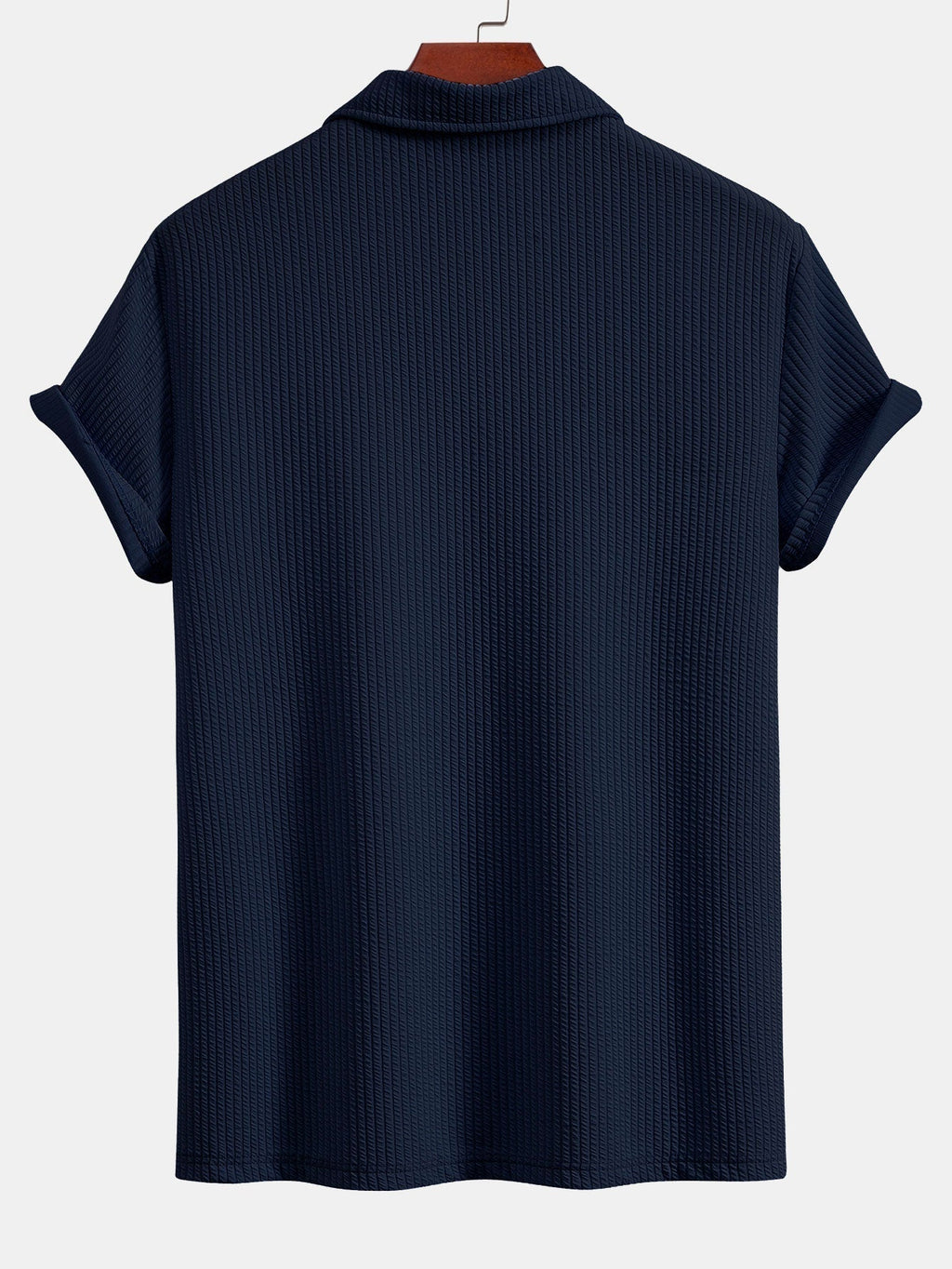 Textured V-Neck Polo & Shorts