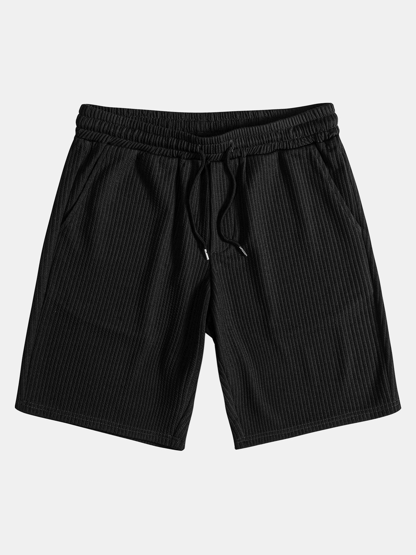Textured V-Neck Polo & Shorts