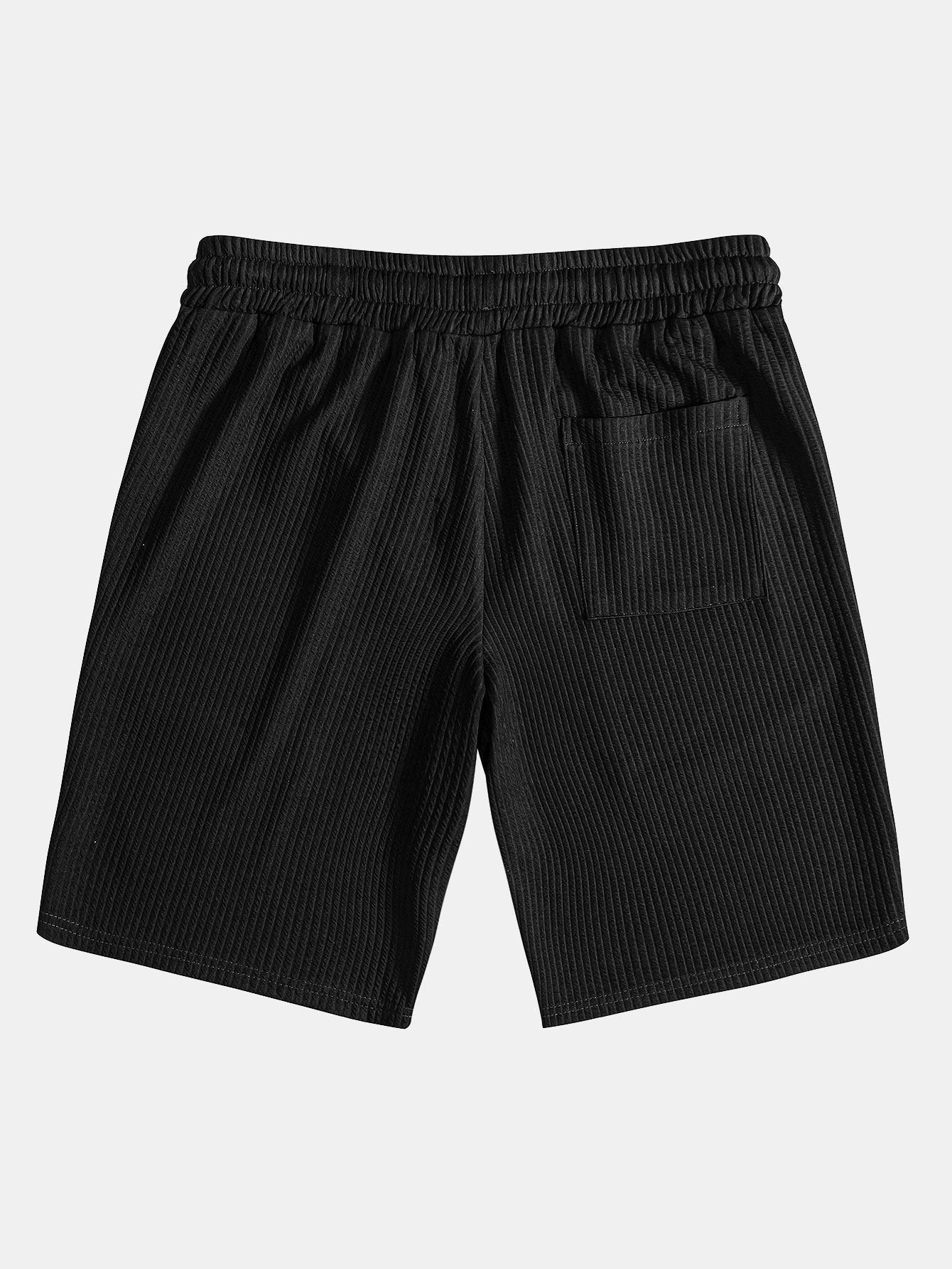 Textured V-Neck Polo & Shorts